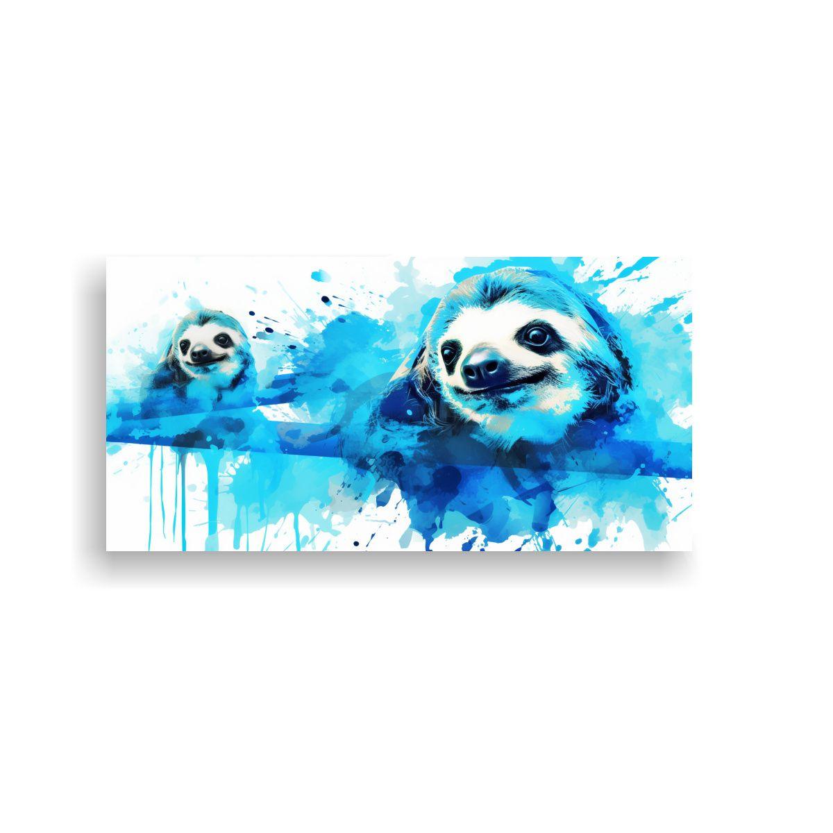 Cuadros De Lienzo Moderno A Sloths En Colores 80x40 Cm-0