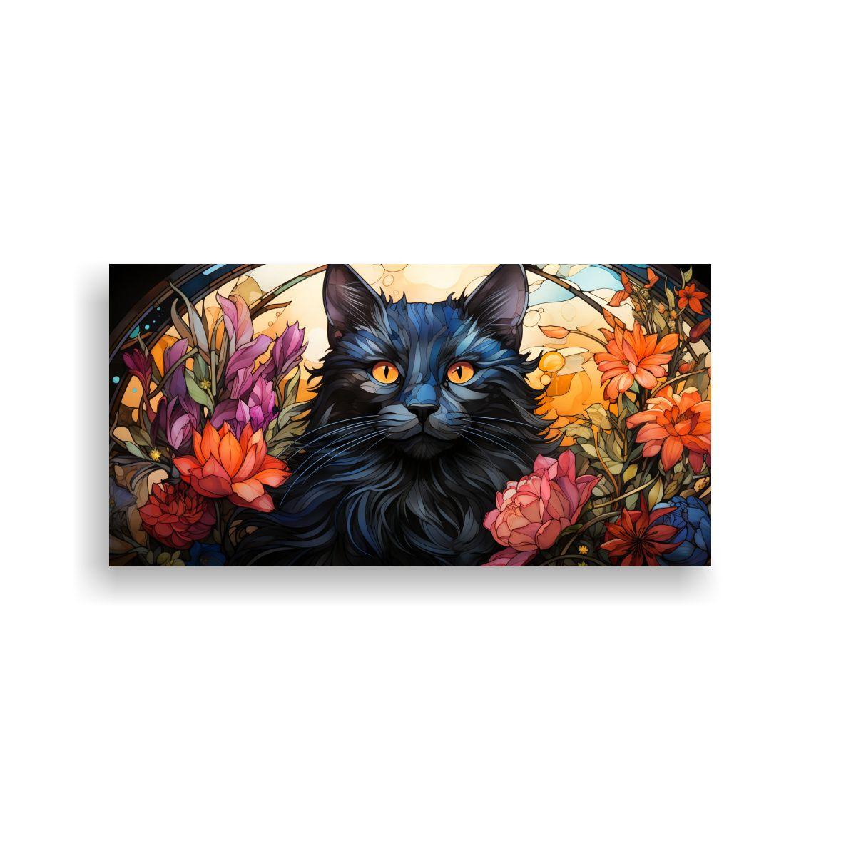 Pinturas De Decoración De Vidrieras De Gatos 160x80cm-0