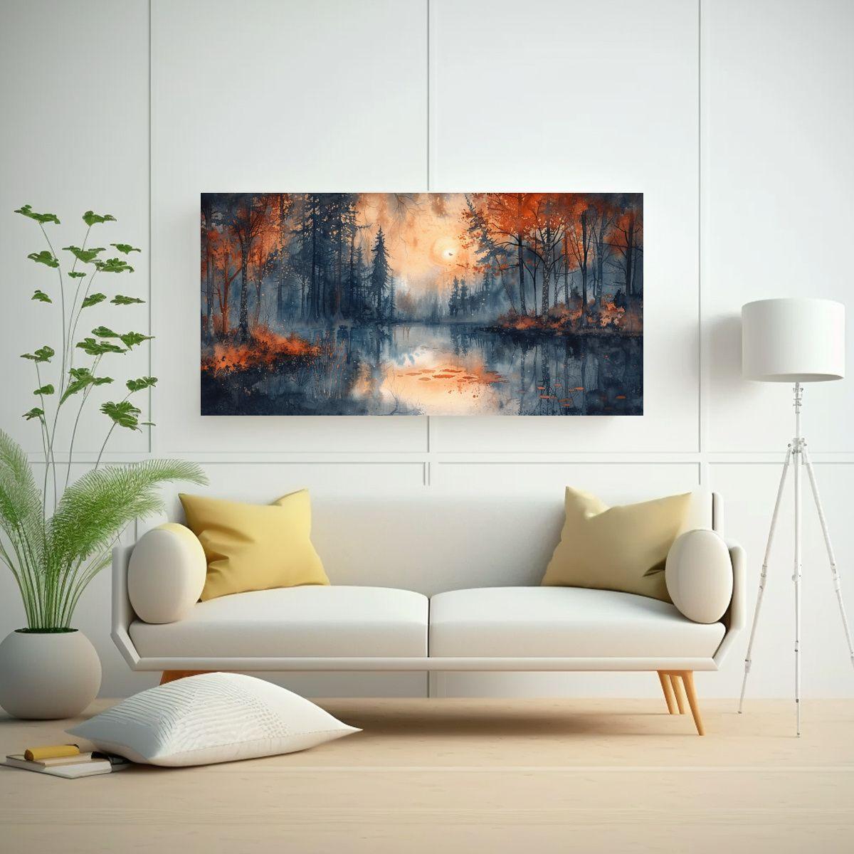 Cuadro Tela Canvas Abstracto Acuarela 160x80cm-2