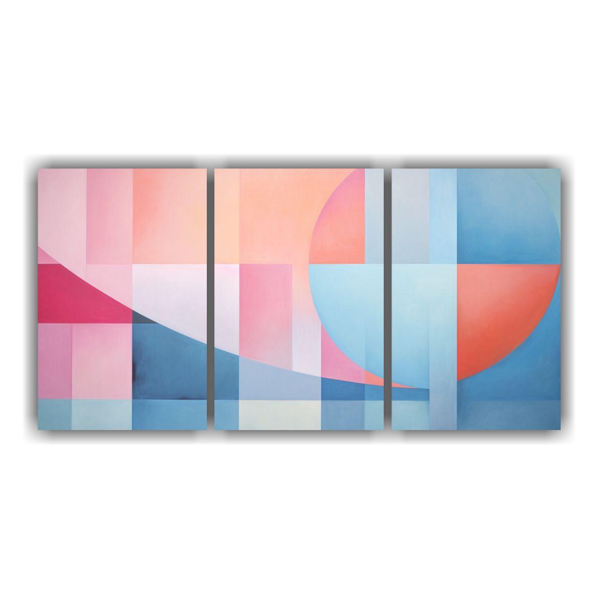 Artes De Pared Geométricas Abstracción 60x30 Cm-0