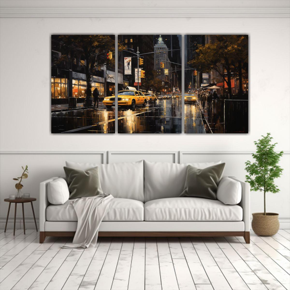 Set 3 Telas En Bastidor Finas Lineas Enigmatico 90x45 Cm-2