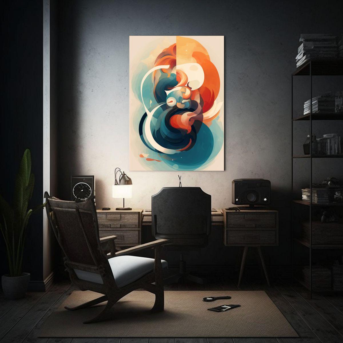 Cuadro Abstracto Brillante En Lienzo: Arte 80x120cm-2
