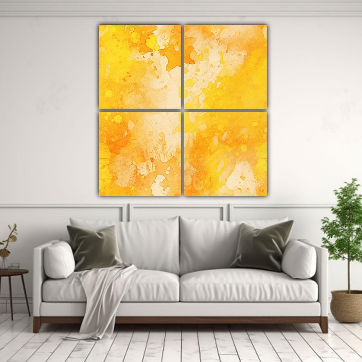 Cuatro Canvas Movimiento Naturaleza Viva Pintura 100x100 Cm-2