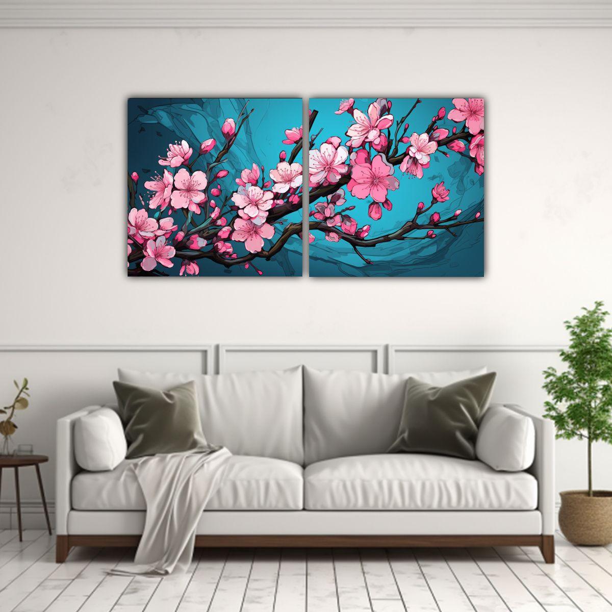 Cuadros Hermoso Estetico De Un Árbol Melocotón 120x60 Cm-2
