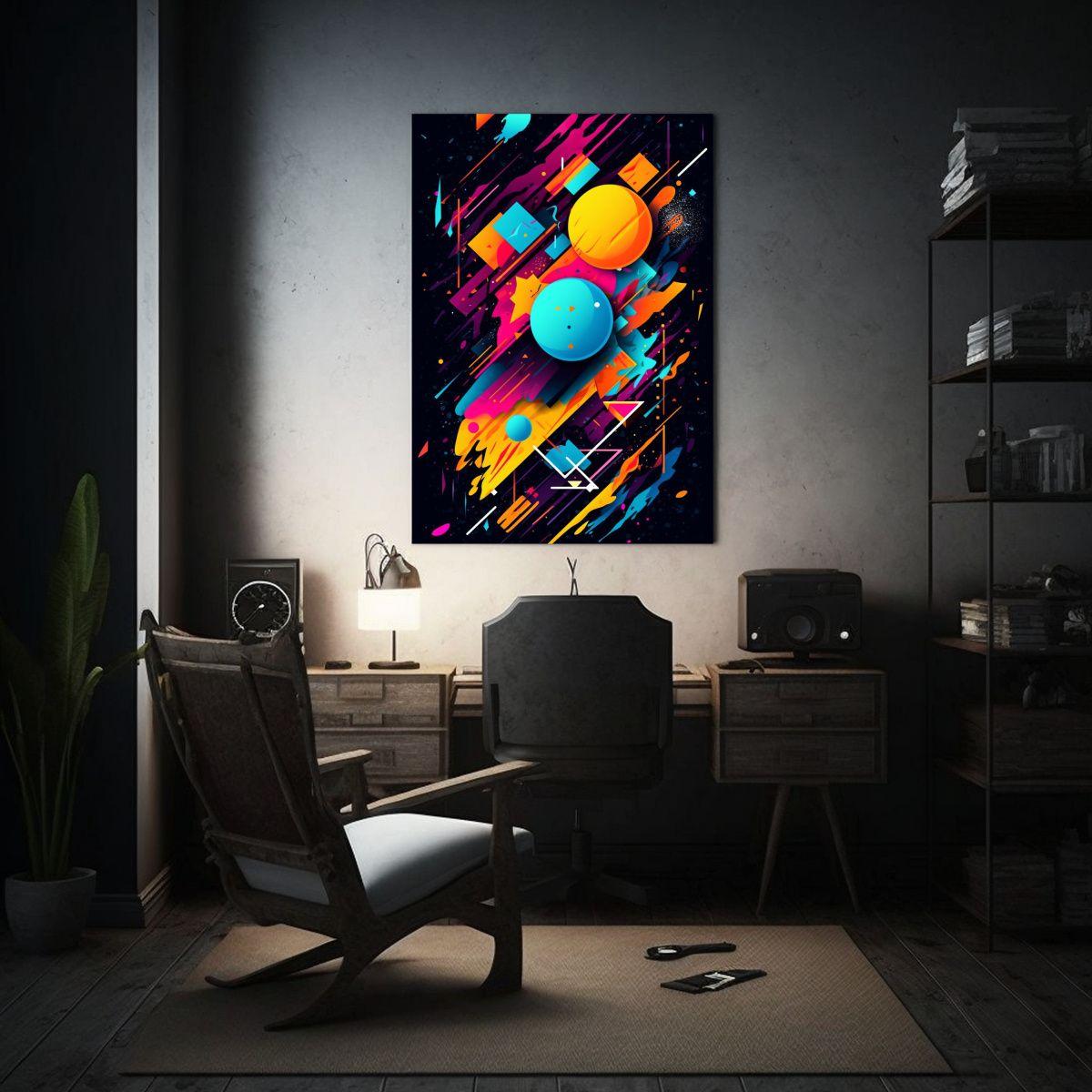 Arte De Pared Impreso Multicolor Con Diseño 50x75cm-2