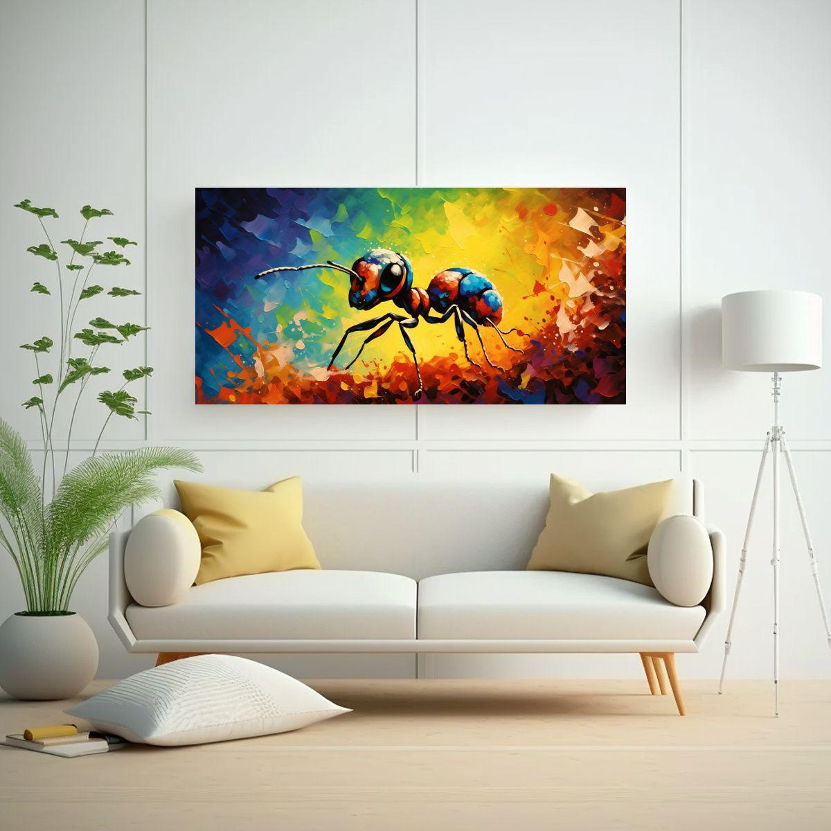 Pintura Al Estilo óleo Abstracta Intensa Con Colo 140x70cm-2