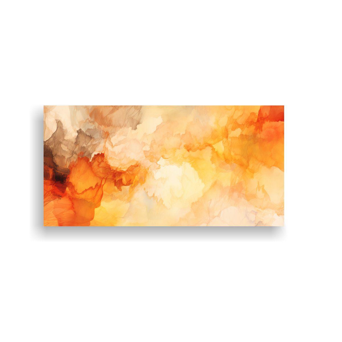 Pintura Acuarela Abstracta En Tonos Naranjas 160x80cm-0