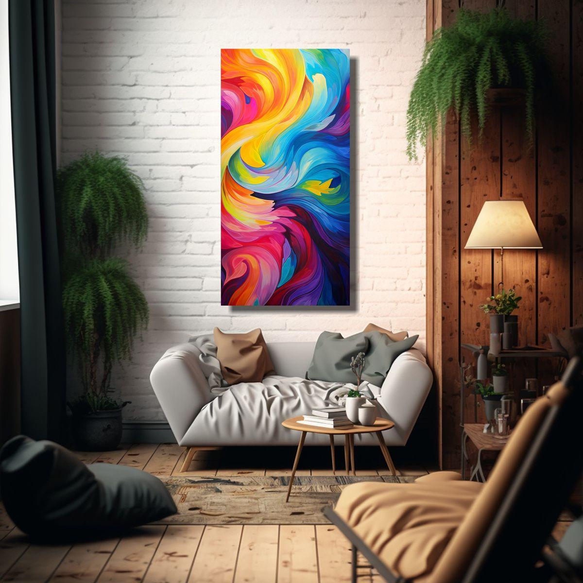Arte De Pared Vitalidad Whirling Patrones 80x160cm-2