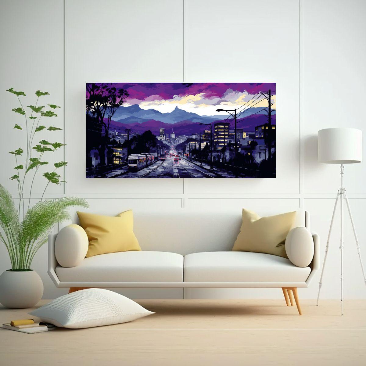 Cuadro Vintage Brillante De Santiago En Chile En C 80x40cm-2