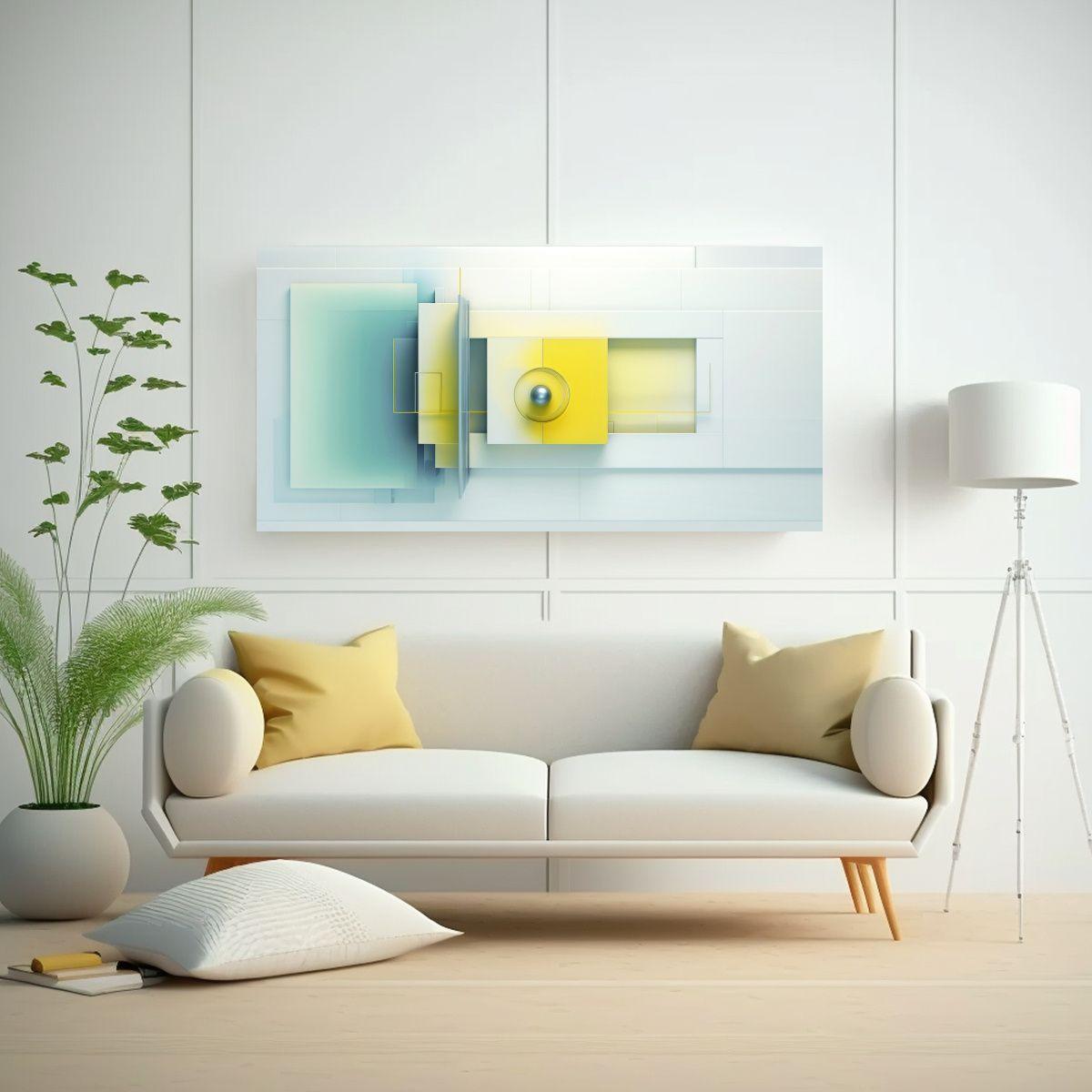 Inicio Abstracto Minimalista En Azul Claro Y 120x60cm-2