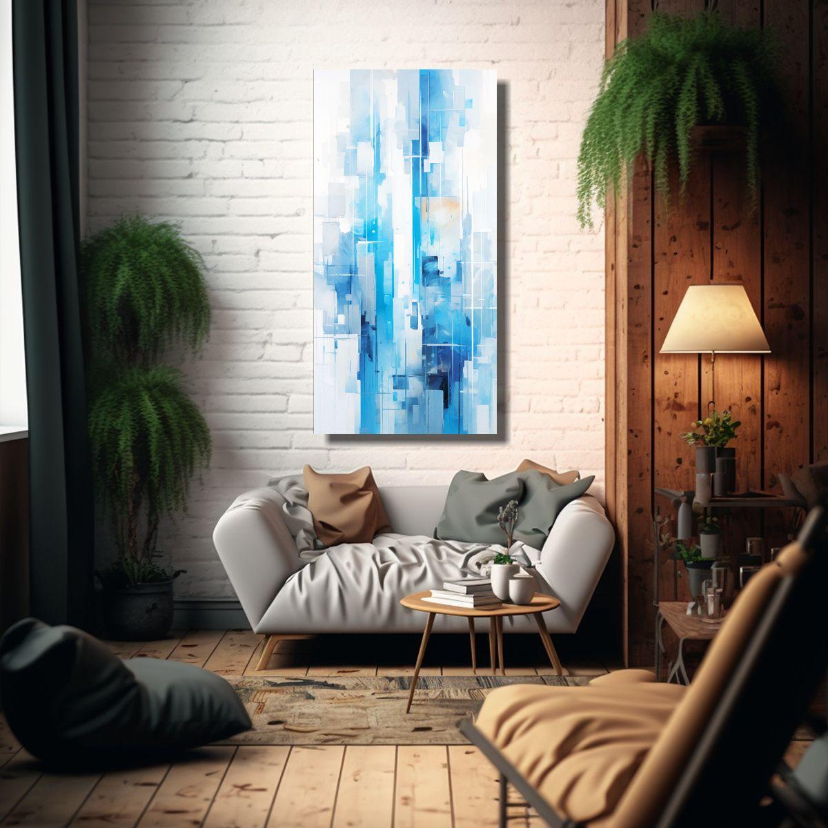 Cuadro Abstracto De Edificio De Ciudad En Estilo 50x100cm-2
