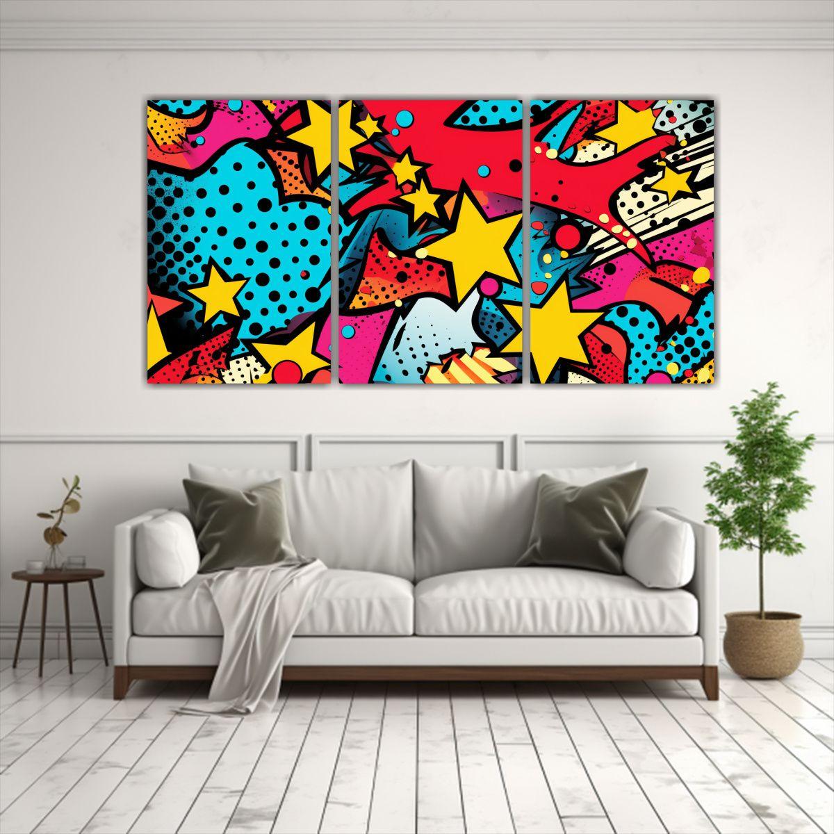 Arte De Pared Concepto Visual Patrones Abstractos 150x75 Cm-2