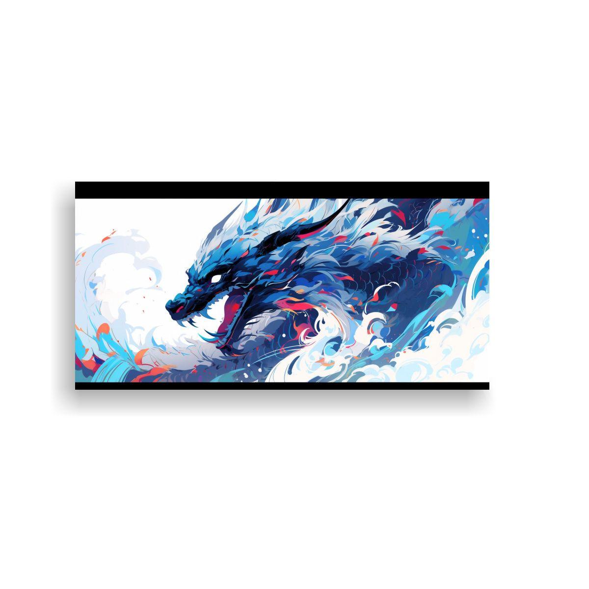 Pintura En Lienzo De Dragón En Colores Vibrantes  100x50cm-0