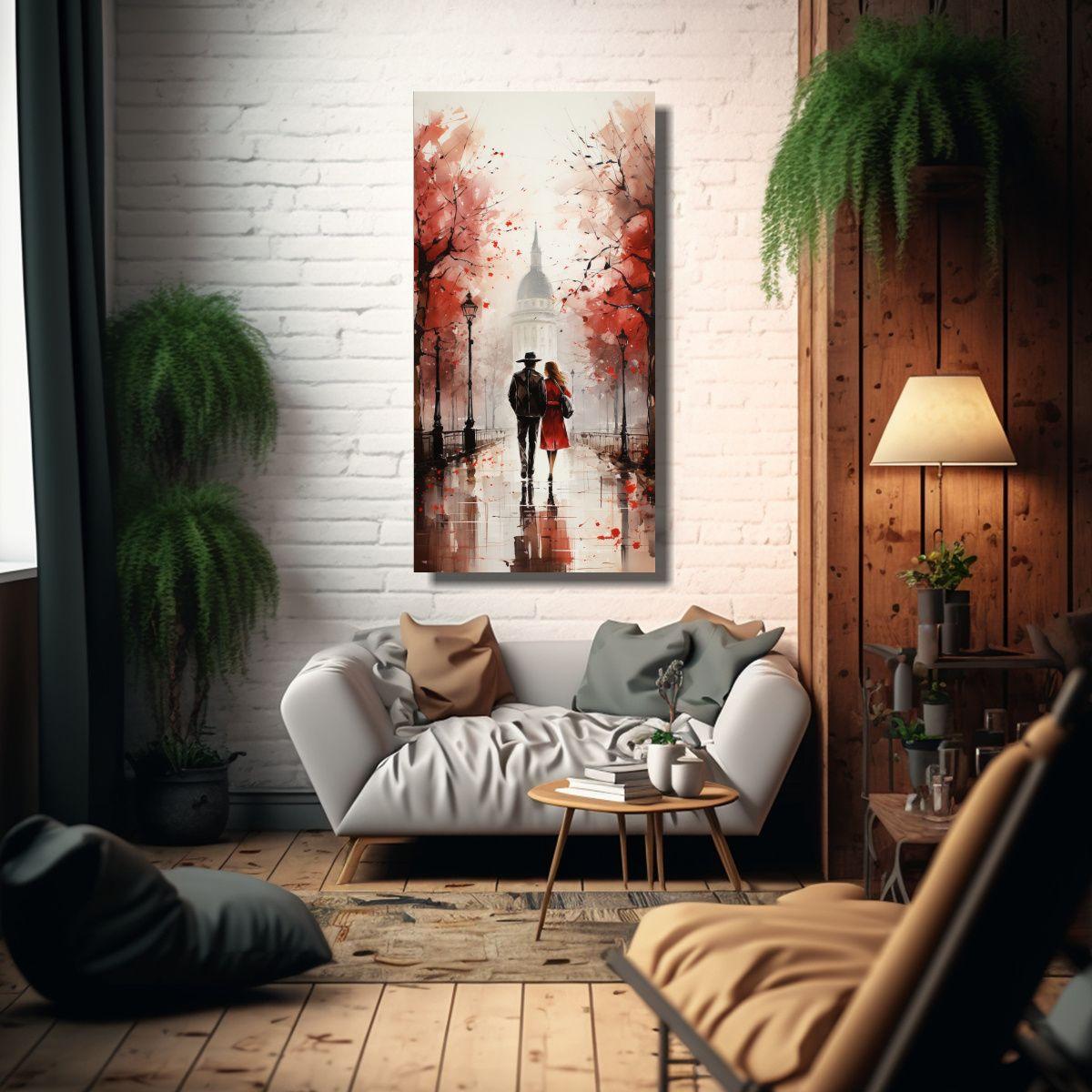 Cuadro Decorativo Multicolor Personas Caminando 40x80cm-2