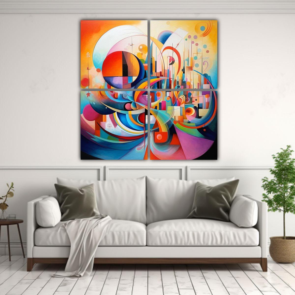 Cuadros Modernos Abstractos Originales, Arte 60x60 Cm-2