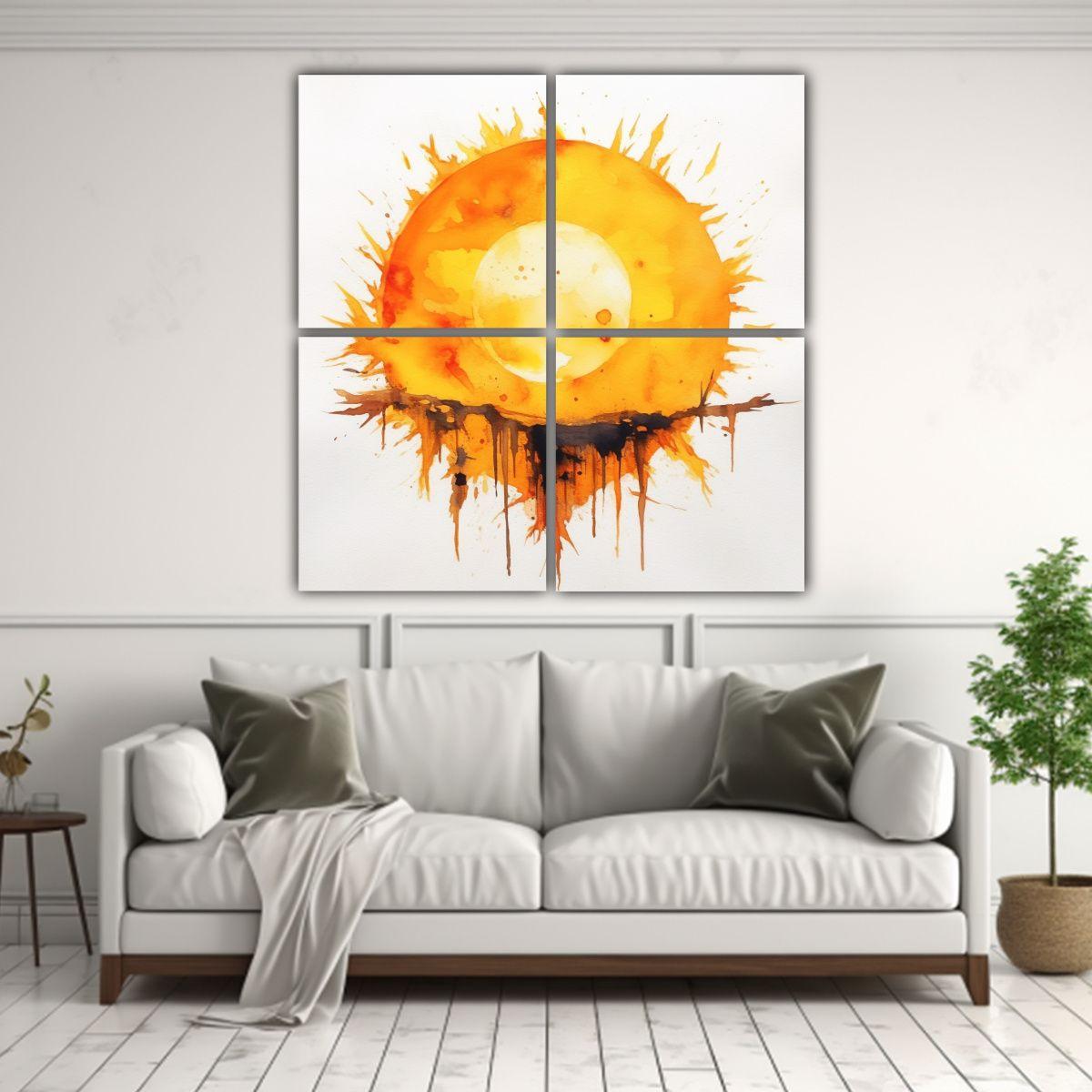 Pinturas Decorativas Rectangular Amarillo Sol 200x200 Cm-2
