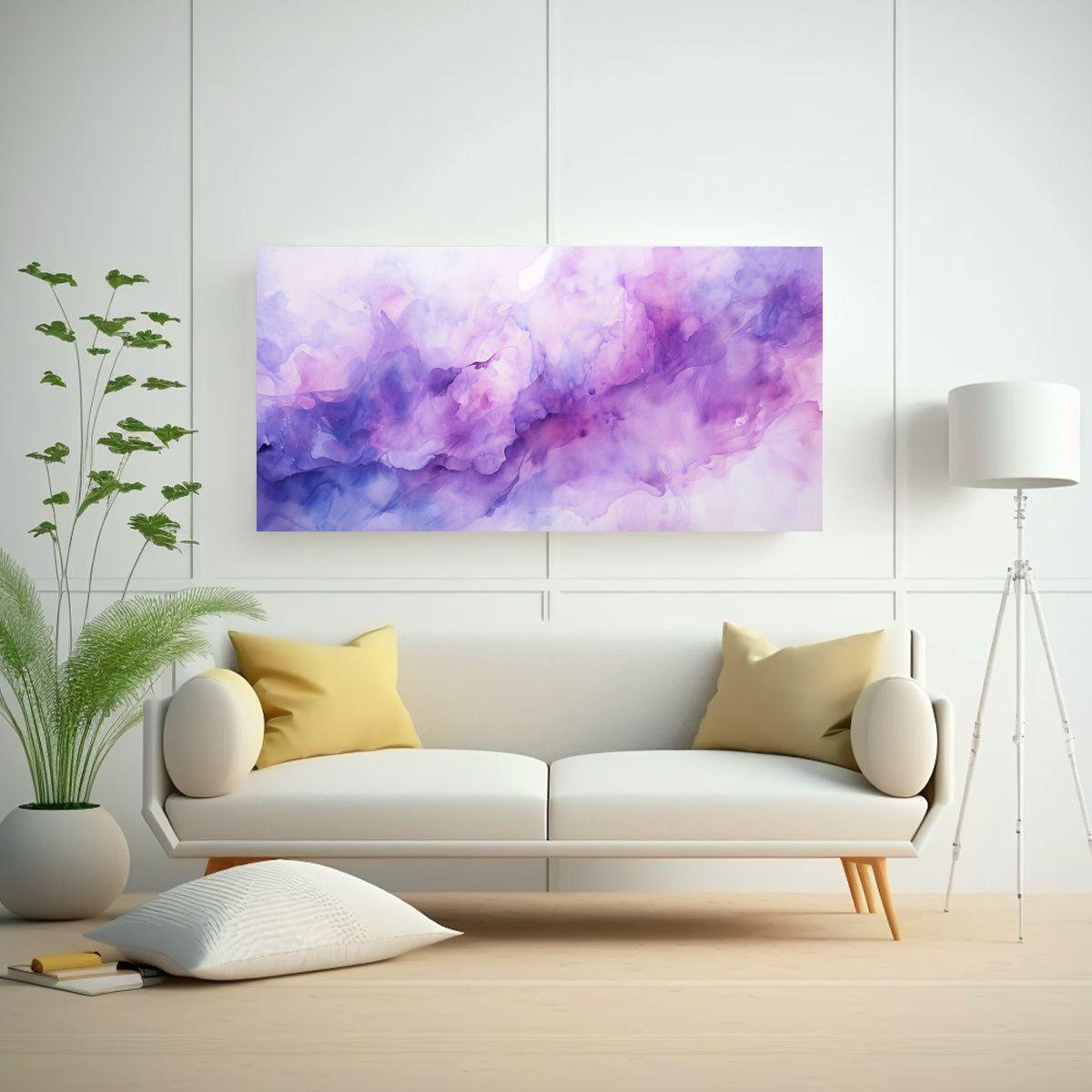 1 Cuadro Imagen Contraste Abstracto Acuarela 100x50 Cm-2