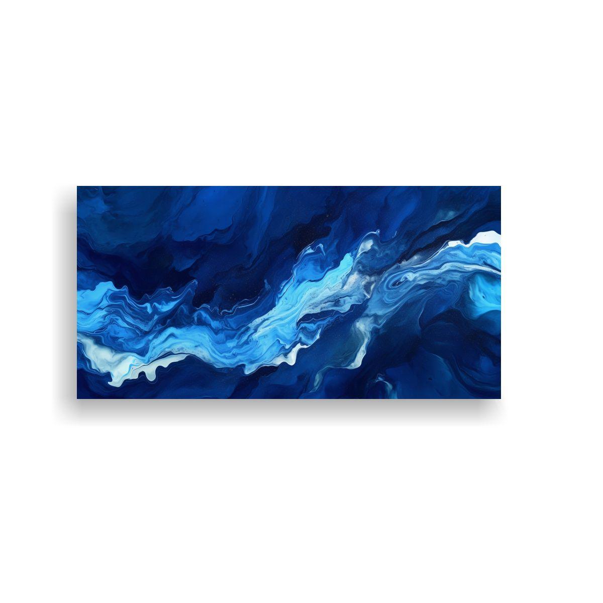Pinturas Decorativas En Tonos De Azul Marino, 40x20cm-0
