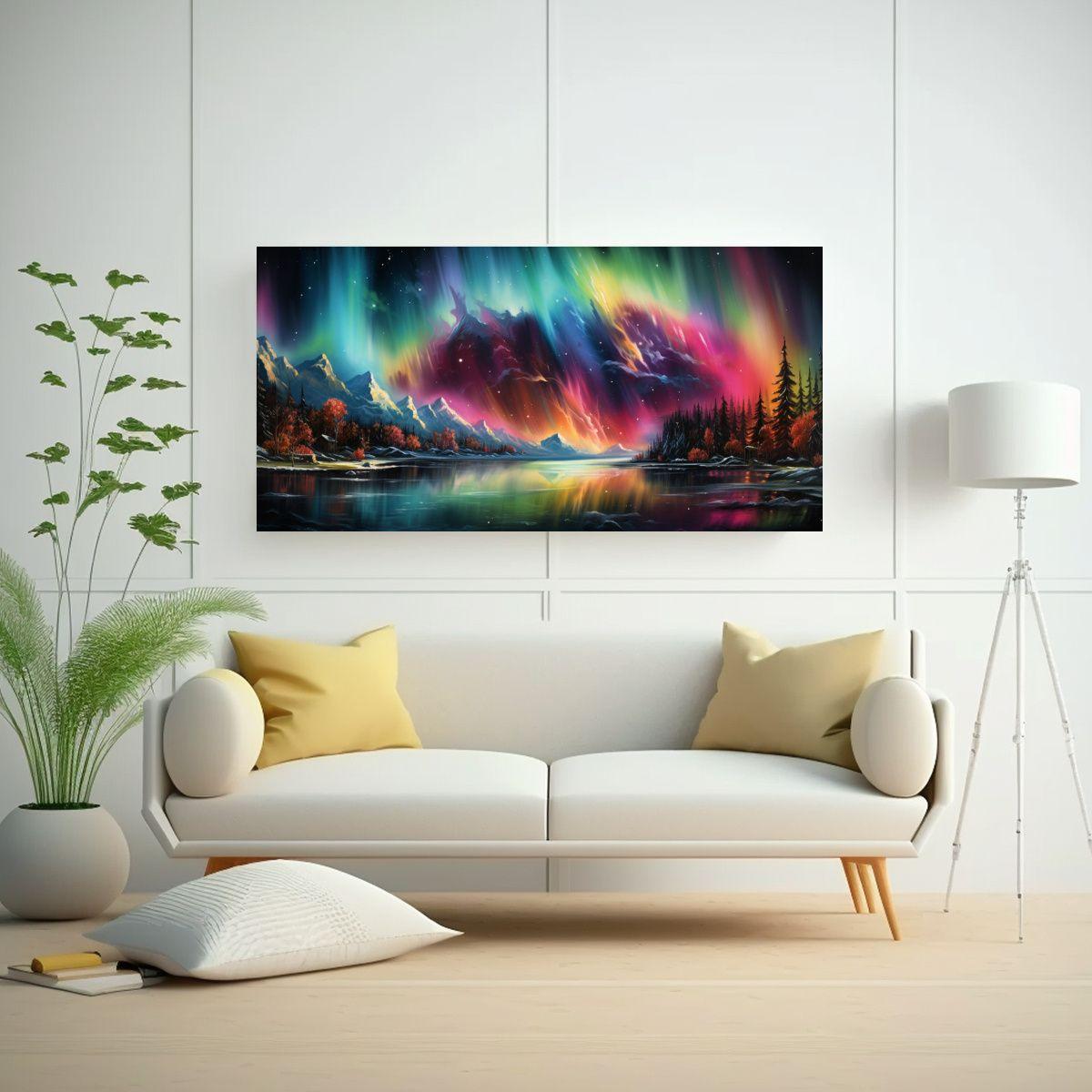 Pintura Abstracta De Decoración Con Colores Del A 40x20cm-2