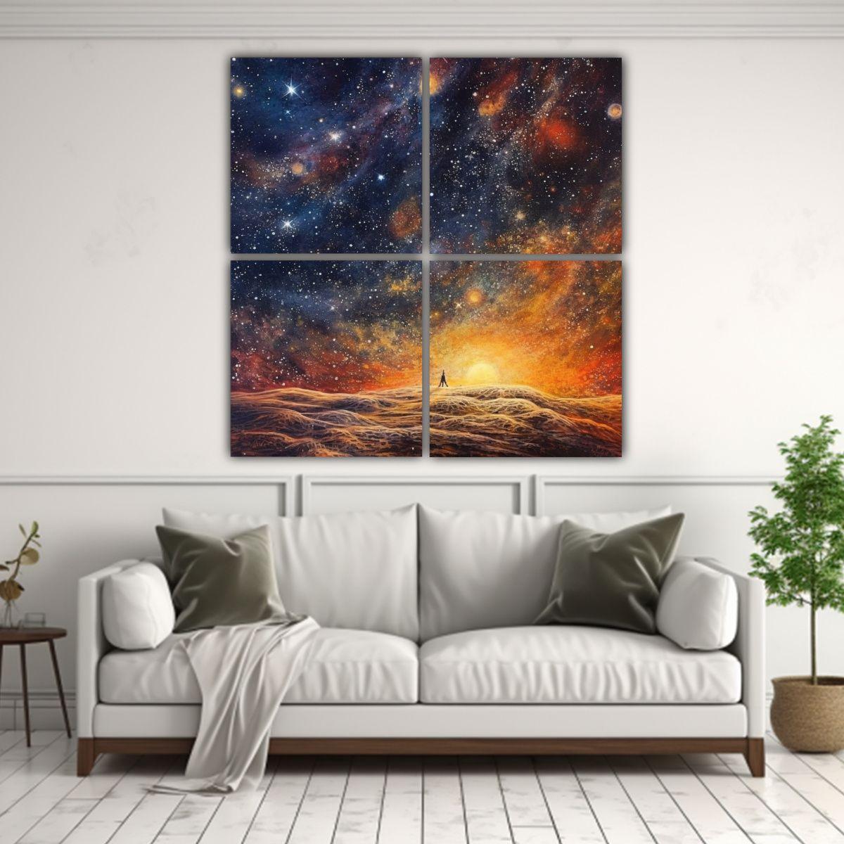 Cuadros Decorativos Cuadrados Con Estrellas Y 180x180 Cm-2