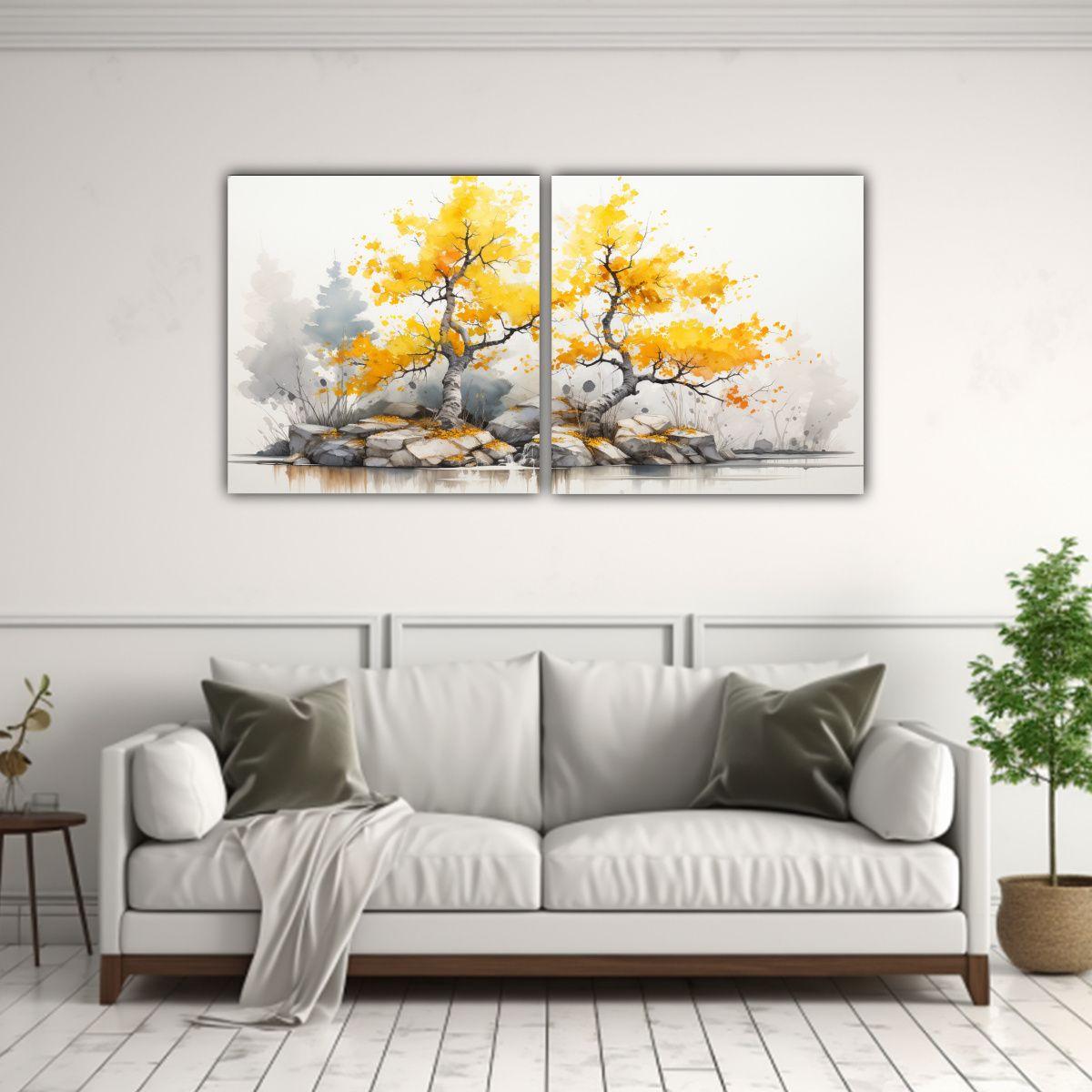 Pinturas Abstractas Conceptuales De árbol 140x70 Cm-2