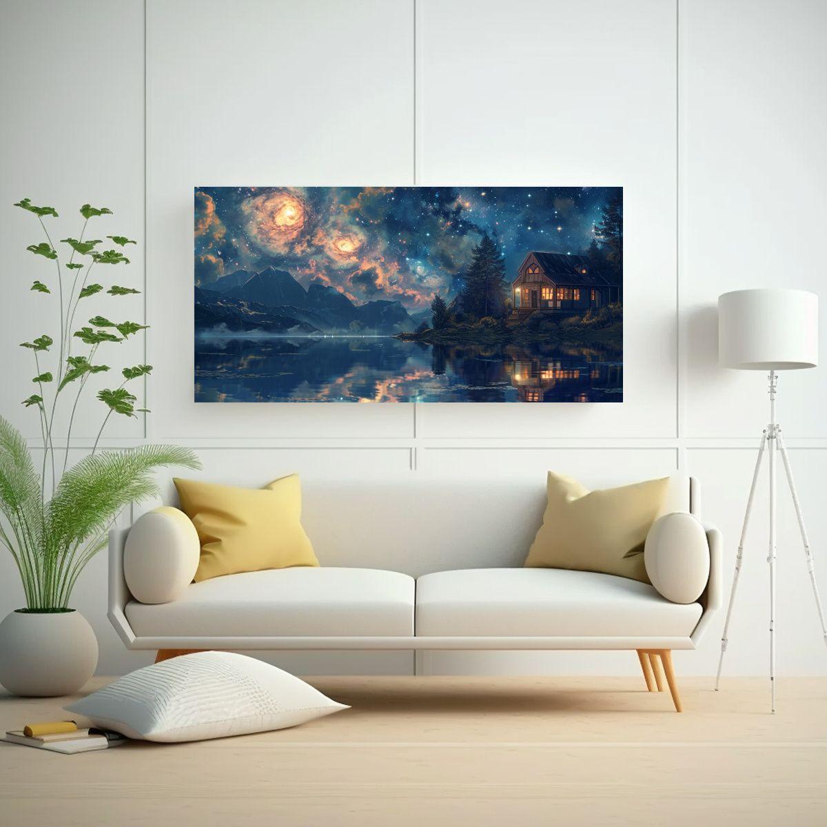 Cuadro Decorativo Tela Bastidor Tema Casa 100x50cm-2