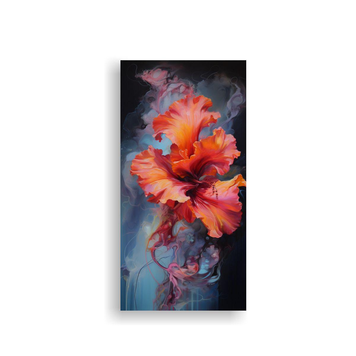 Pintura Abstracta De Flores Con Alto Contraste, 80x160 Cm-0