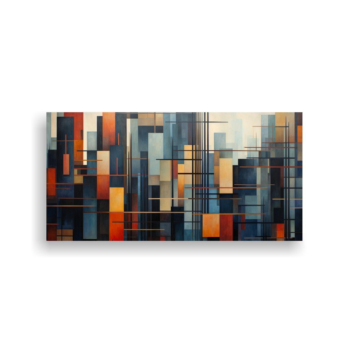 Cuadro Vintage Abstracto Simétrico De La Rejilla 120x60cm-0