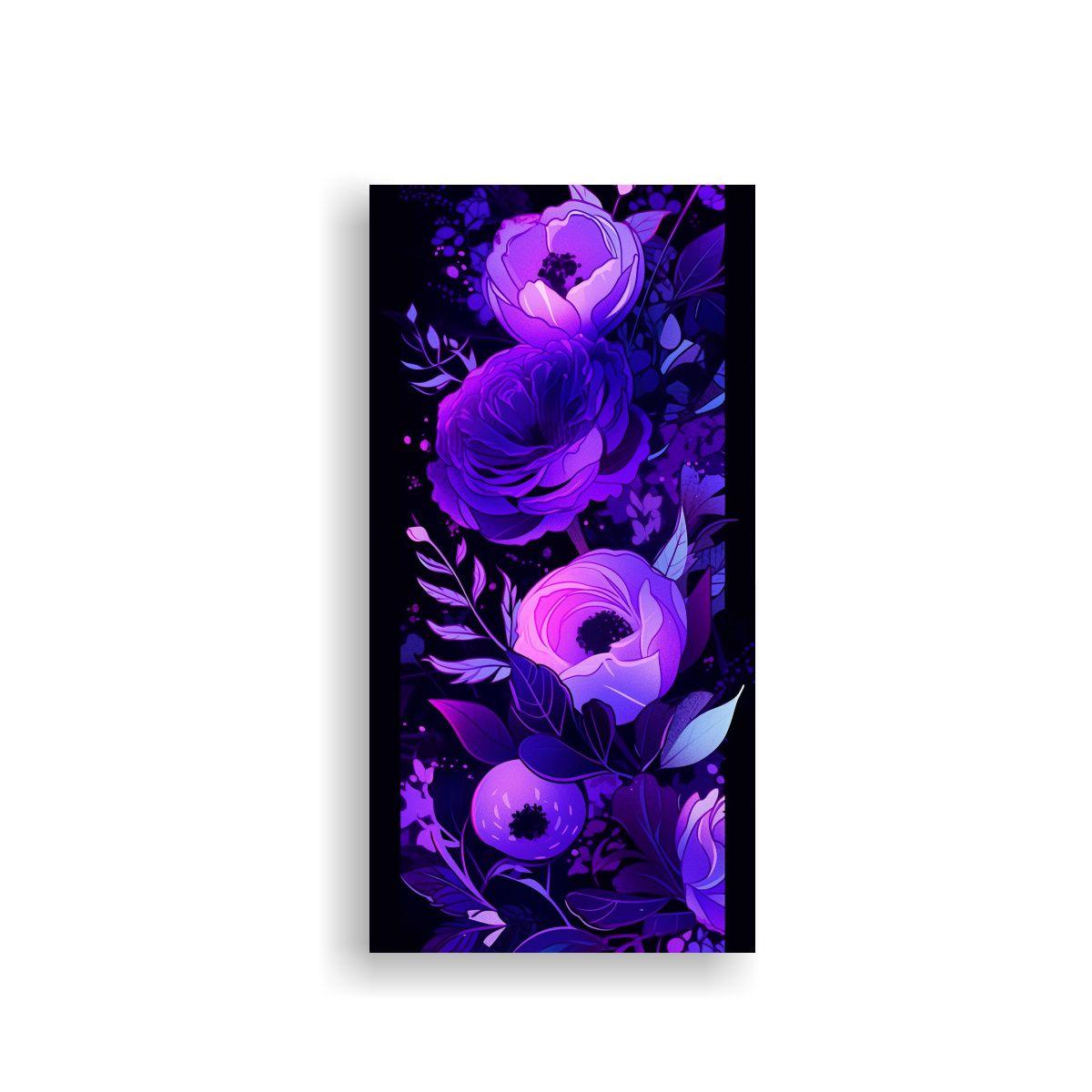 Cuadro De Expresión Para Sala En Tonos Púrpura, 60x120cm-0