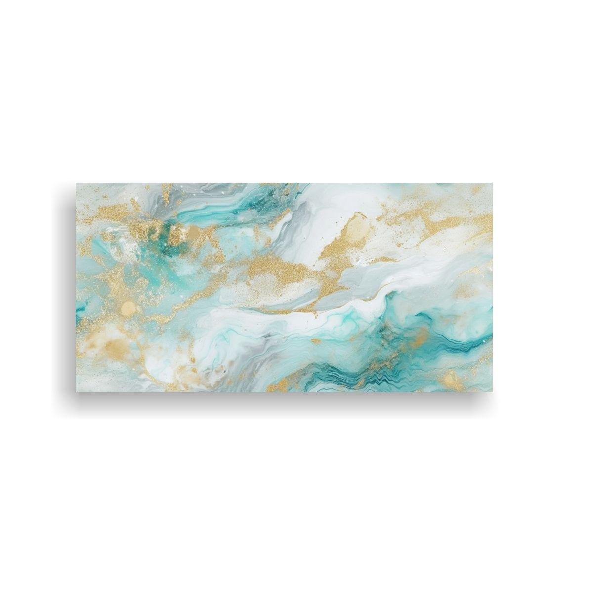 Pintura De Pared Surrealista Minimalista Agua Oro 80x40cm-0