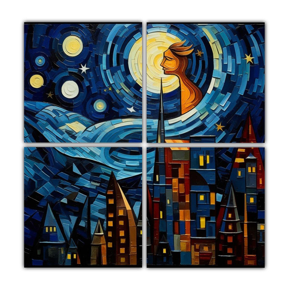 Pinturas Decorativas Estilo Picasso, Colores 140x140 Cm-0