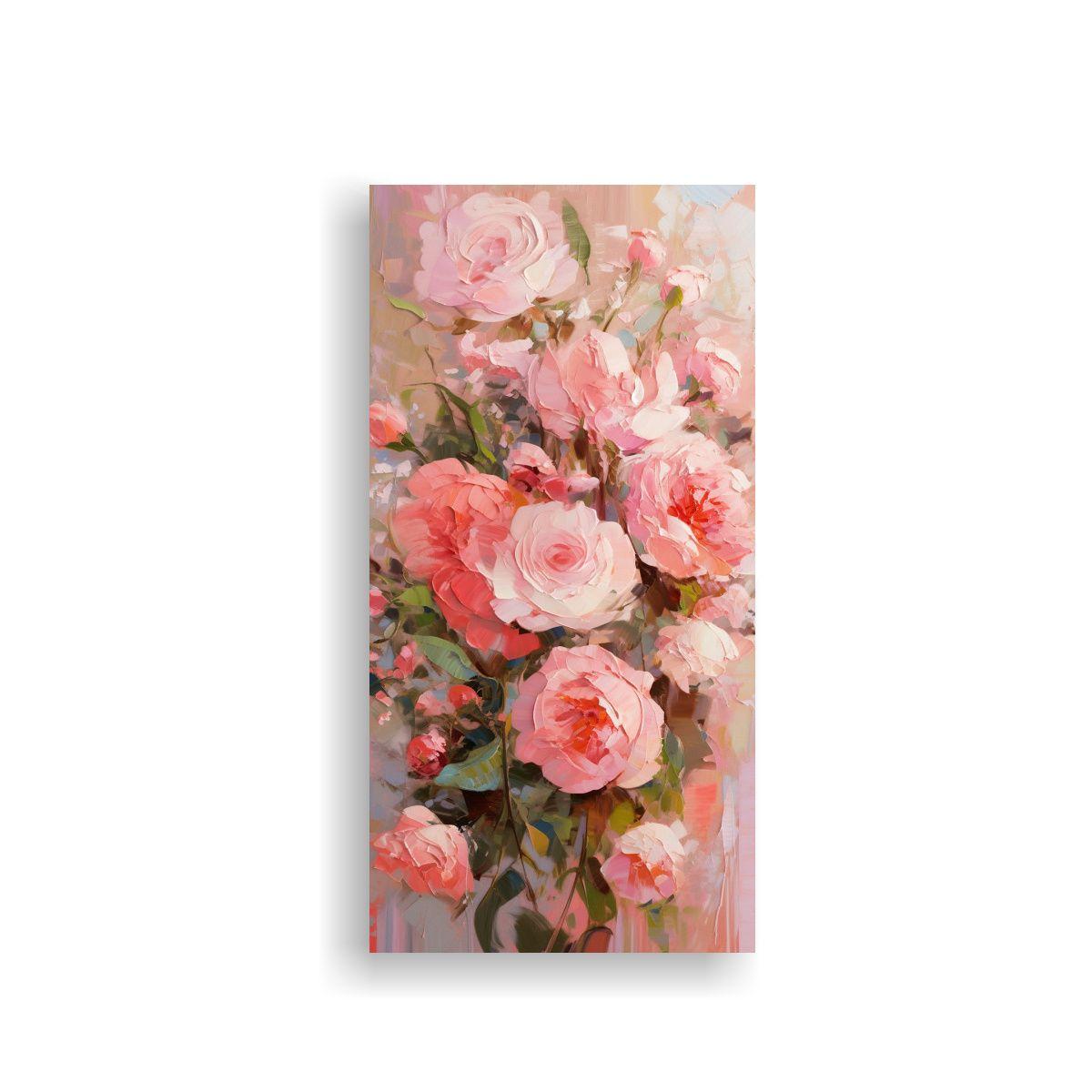 Cuadro De Lienzo Estilo Pintura De Flores En Color 80x160cm-0