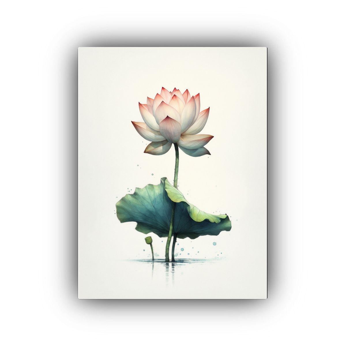 Lienzo Inspirador Para Cuarto Con Loto Realista HD 50x75cm-0