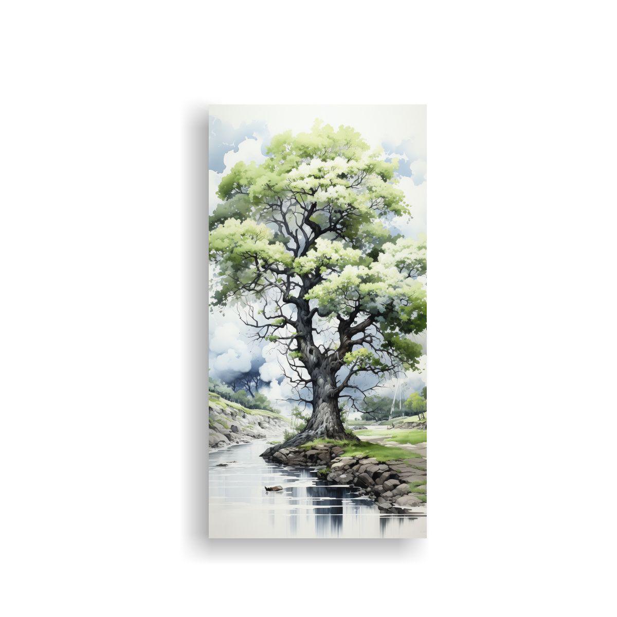 Pintura Abstracta De Un árbol De Roble En Colores 80x160cm-0