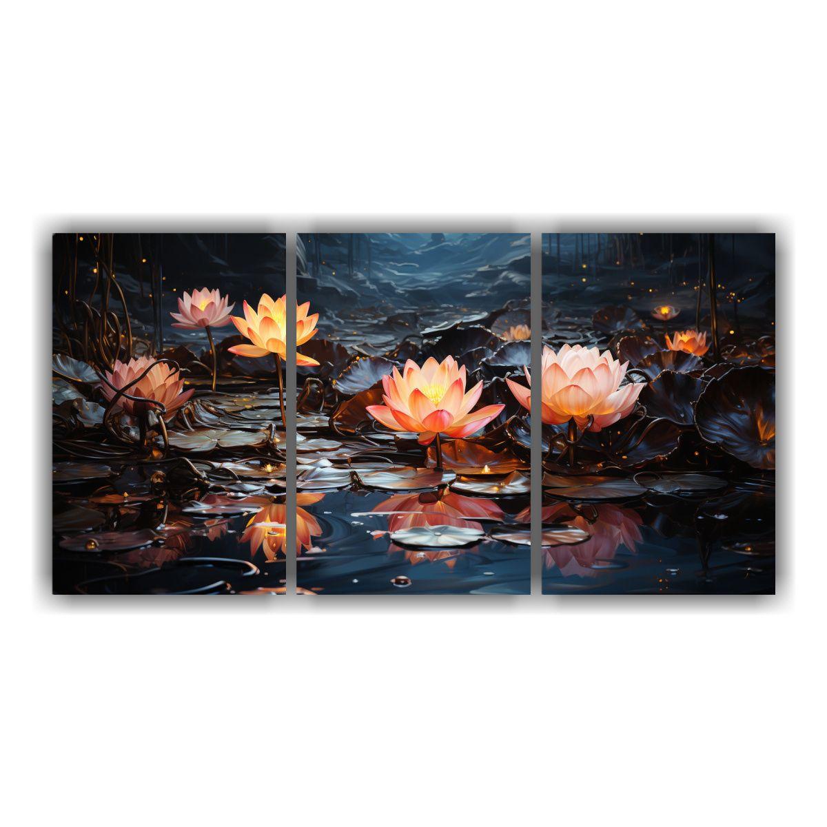 Pintura Magic Black Lotus En Lienzo Estilo 240x120 Cm-0