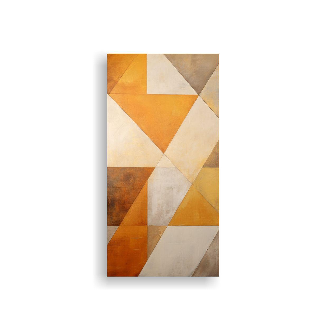 Pintura Lienzo Triángulo Dorado Estilo Lig, 50x100cm-0