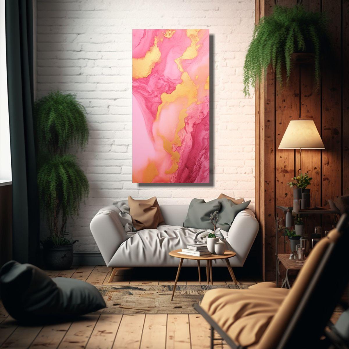 Fondo Abstracto Pink And Gold Marble Composición 30x60cm-2