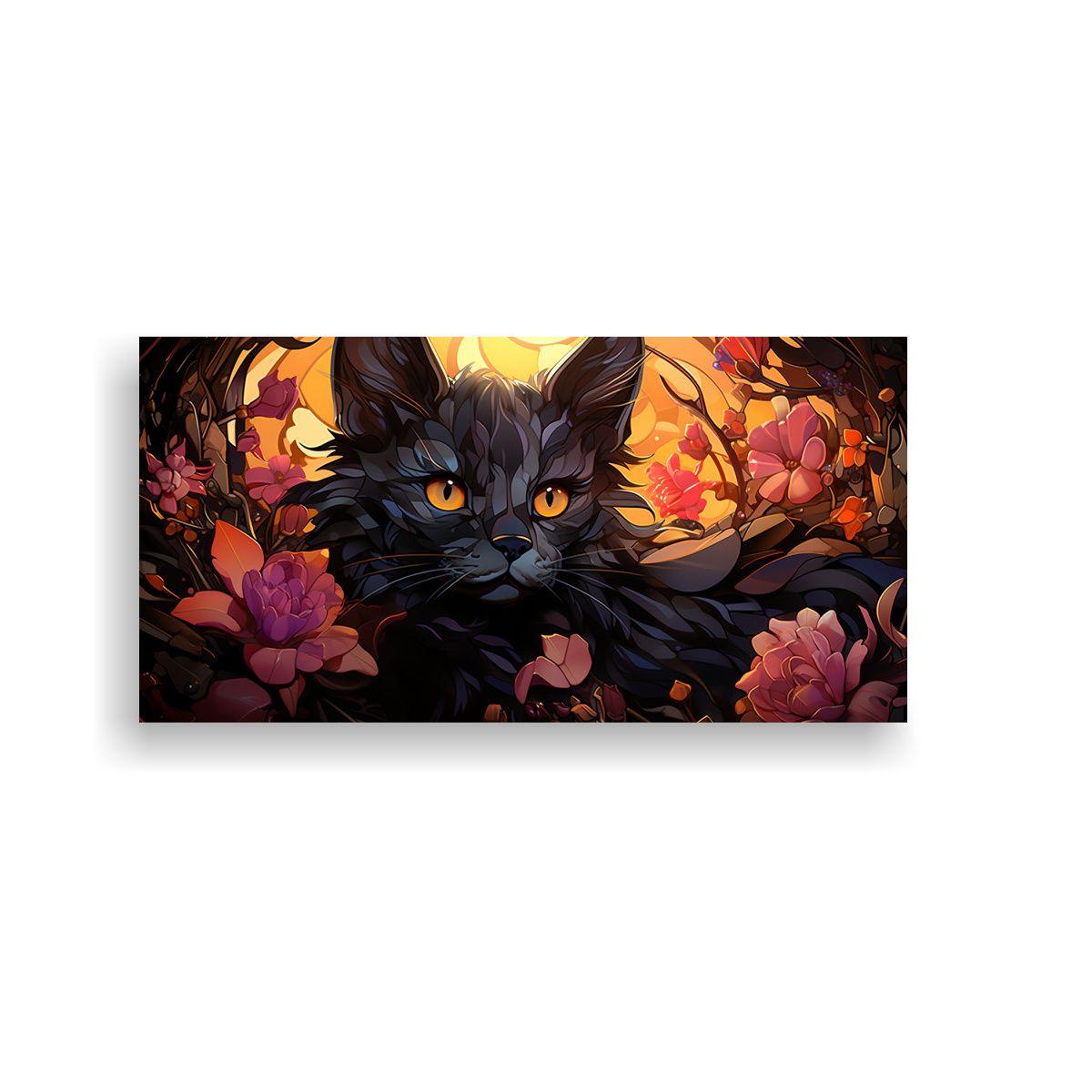 Arte Fotografía Original Gato Lykoi Vidriera 120x60cm-0
