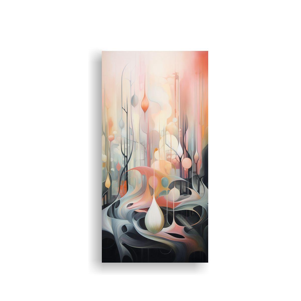 Pintura Decorativa Vintage Abstracta Surrealista 50x100cm-0