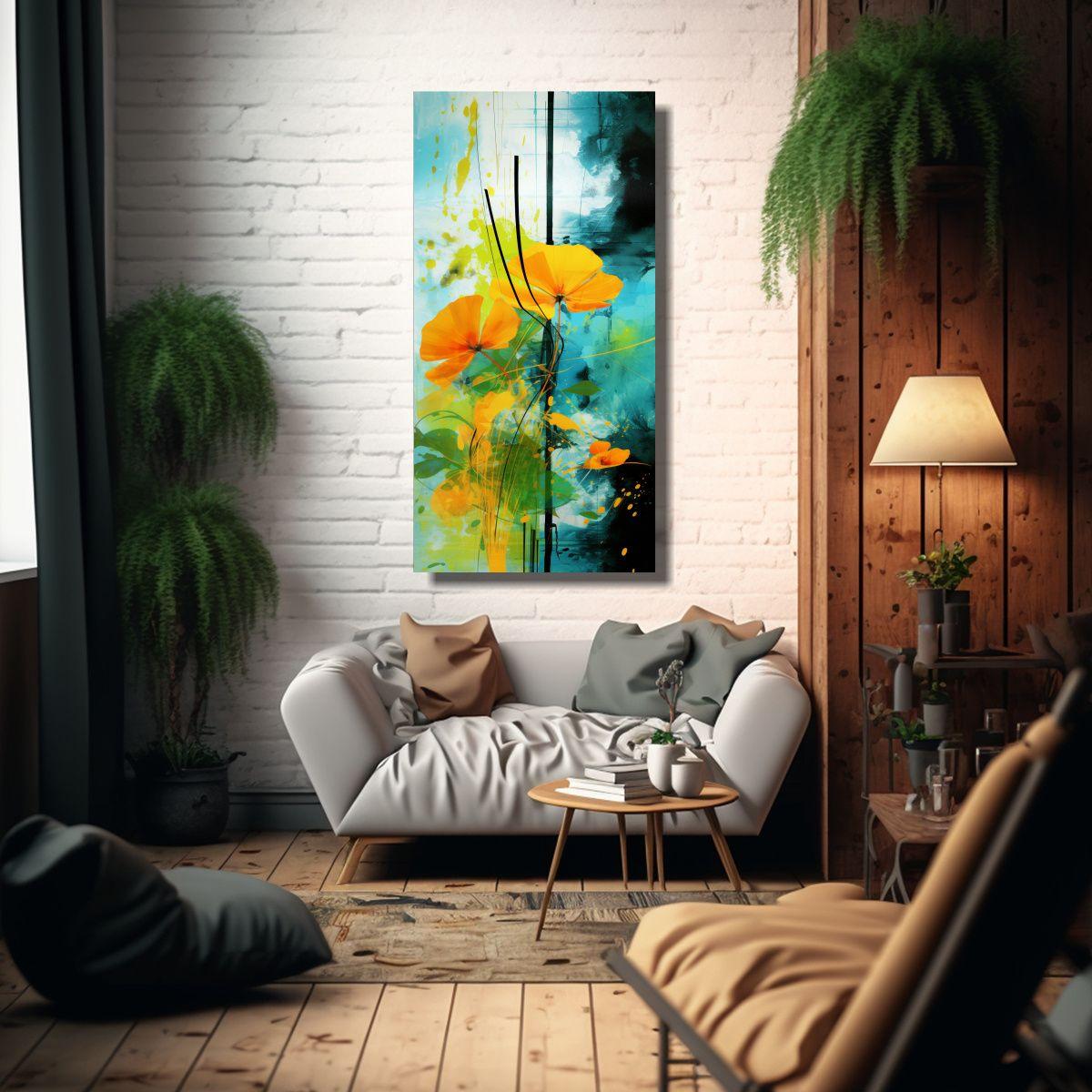 Pintura Decorativa Abstracta De Verano Extraña 60x120cm-2