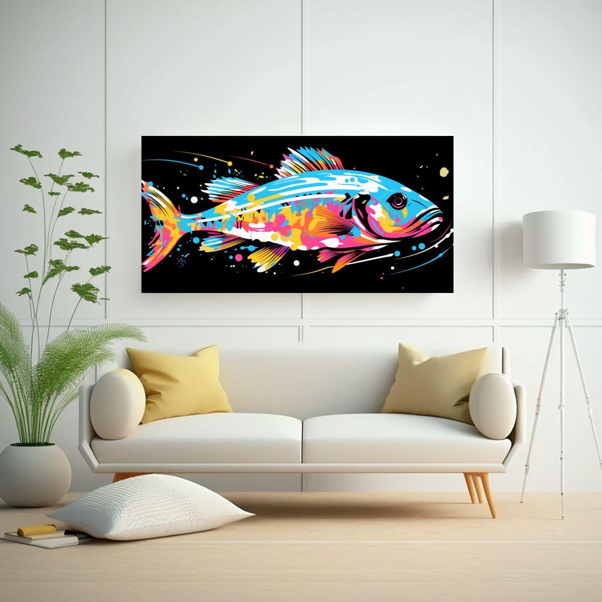 Pintura Decorativa De Acuarela De Cebra En Colores 100x50cm-2