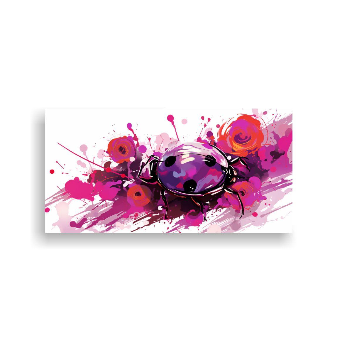 Cuadro Decorativo Ladybug En Berenjena Y Rosa Neo  160x80cm-0