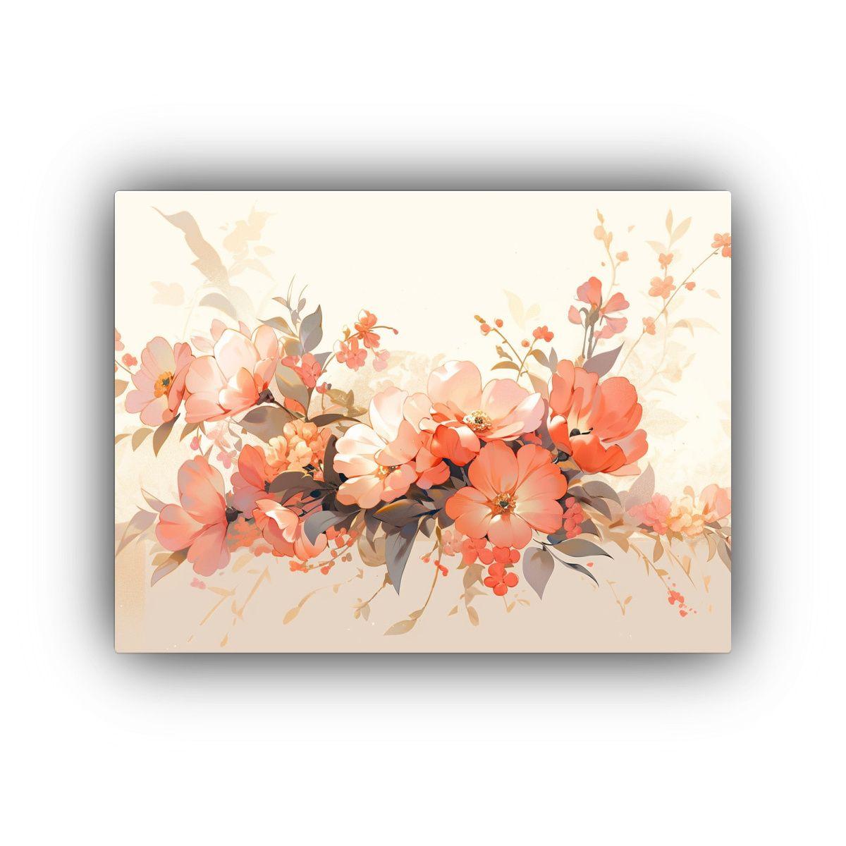 Cuadro Abstracto En Lienzo Vitalidad En Tonos Naranja Y Rosa 60x40cm-0