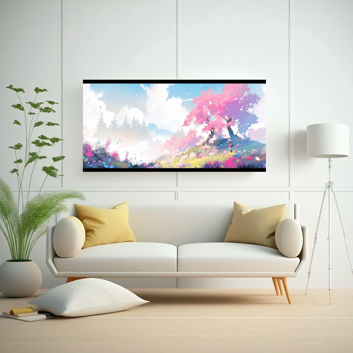 Cuadro Decorativo Surrealista Primaveral Estilo Ne 100x50cm-2