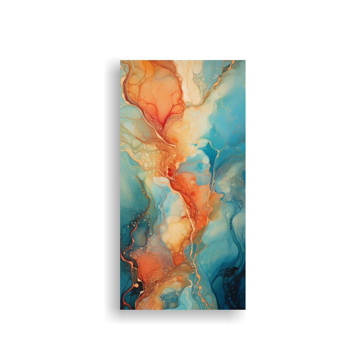 Pintura Decorativa: Flujo Rítmico De Corrientes 30x60cm-0