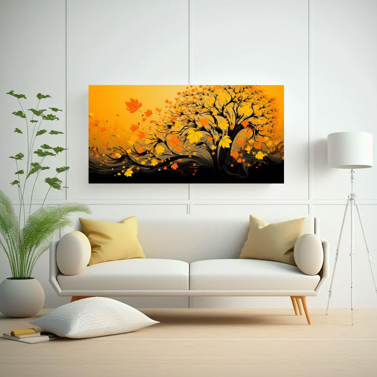 Pintura Decorativa Galería Estilo Cuadro Arbol 100x50 Cm-2