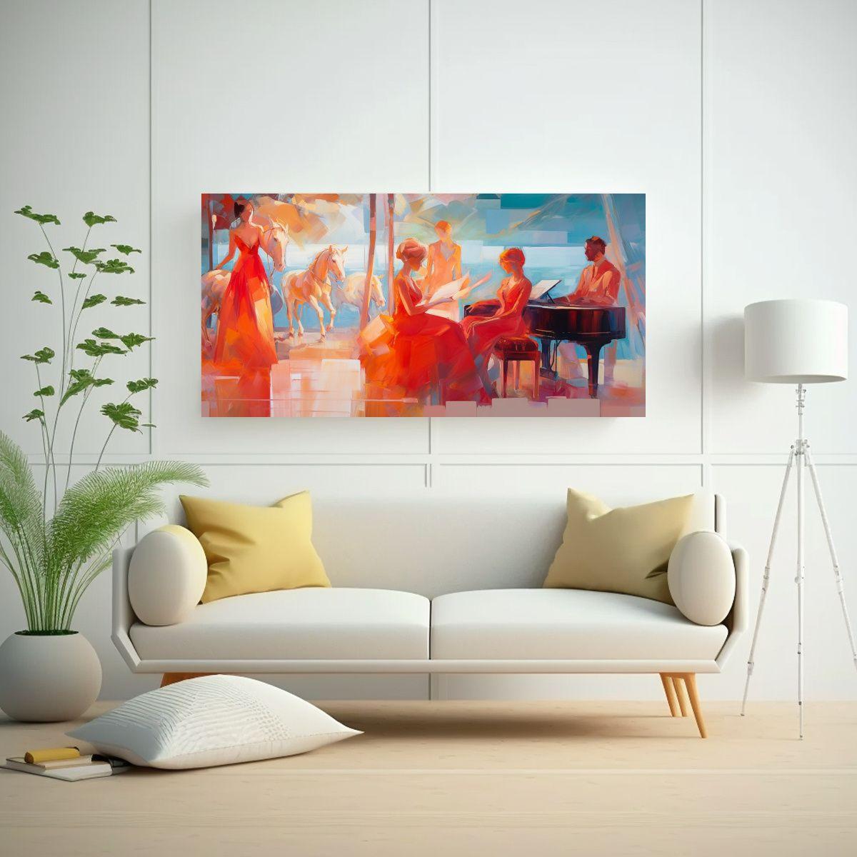 Pintura En Bastidor Estilo Abstracto 40x20cm-2