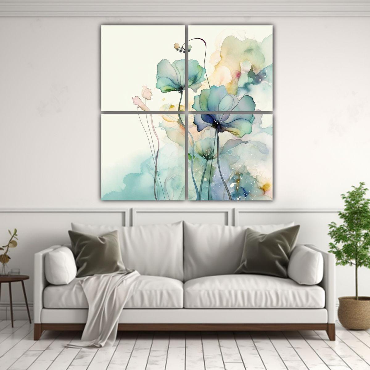 Cuatro Telas En Bastidor Inspirador Pintura 160x160 Cm-2