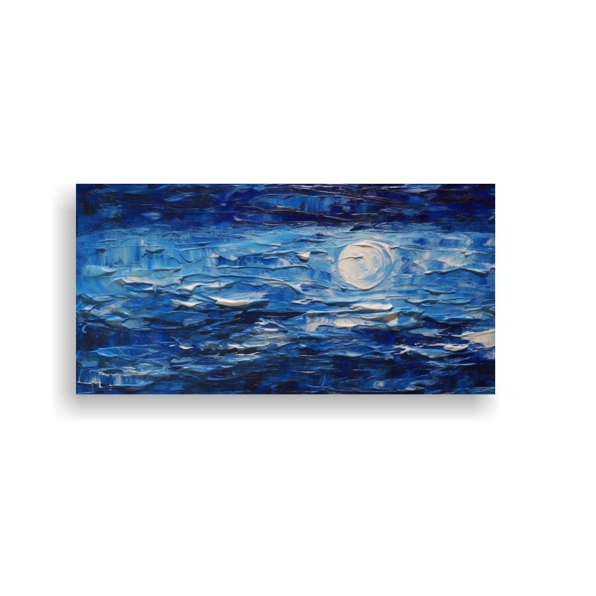 Cuadro Creativa En Textura Azul Medianoche Del 120x60cm-0