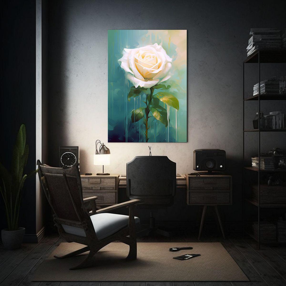 Tela En Bastidor De Rosa Estilo Esmeralda Claro 20x30cm-2